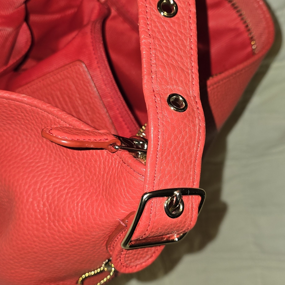Coach Bold Red Leather Hobo Bag - Picture 11 of 13